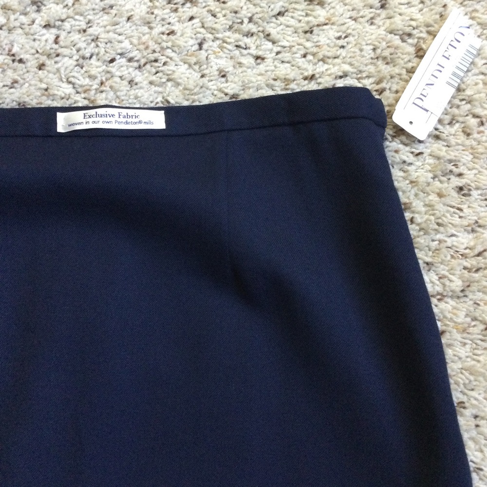 Pendleton Skirt Virgin Wool Navy Blue Size 14 Pencil Petite - Picture 6 of 8